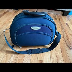 Overnight /cosmetic bag, zippered section, mirror , divider . 16 x 13.